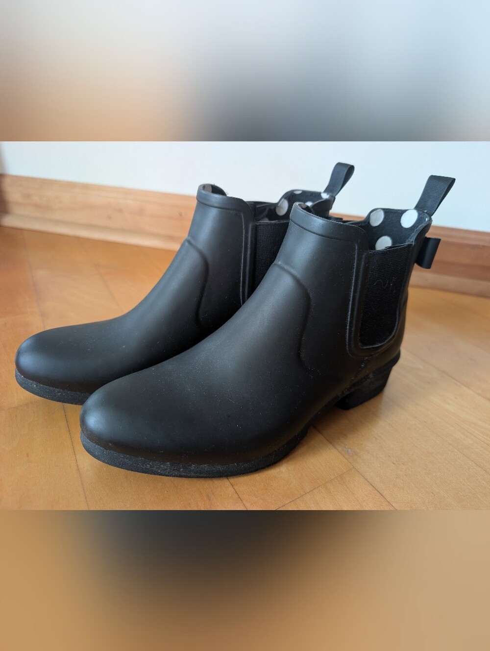 Kate Spade Black Chelsea Rain Boots Bow 9